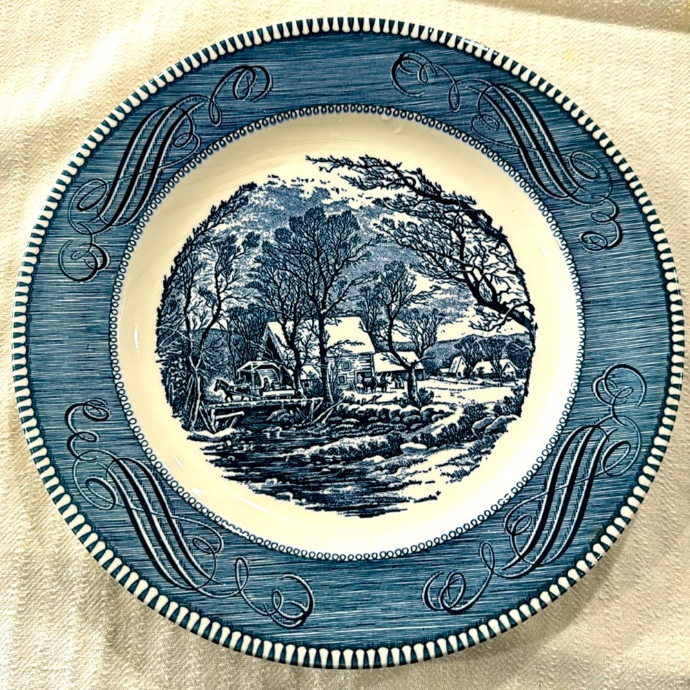 Vintage Currier and Ives Old Grist Mill Plate